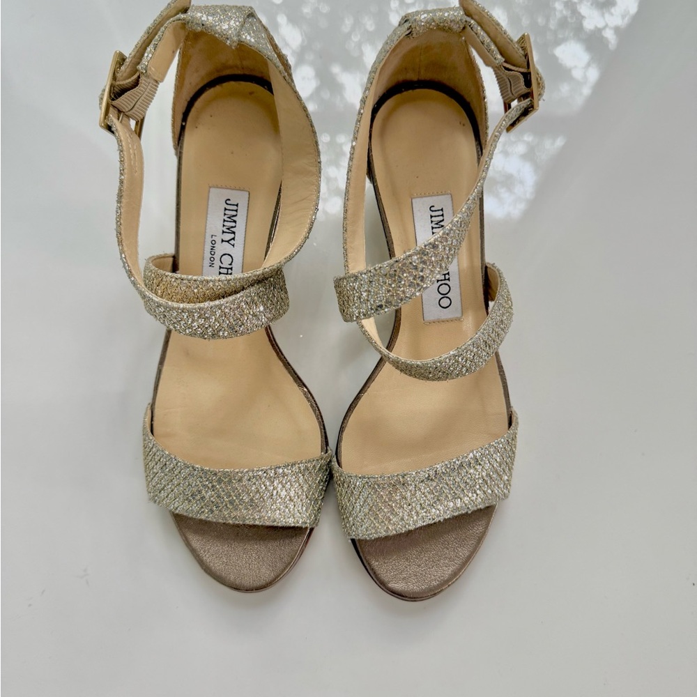 Jimmy Choo Chiara -Gold Women's Sandals size 35.5 PRE-LOVED